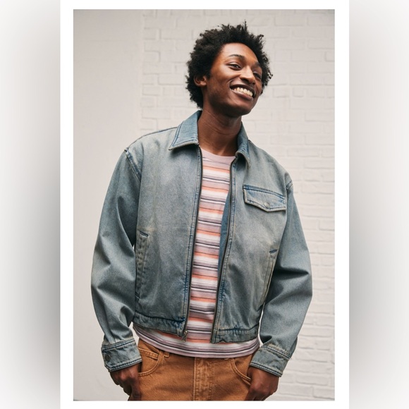 Urban Outfitters Cropped Denim Zip Jacket - Picture 9 of 10